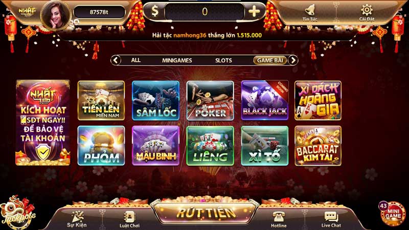 Kho game bài đa dạng tại Nhatvip